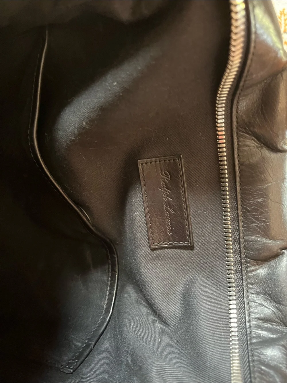Ralph Loren Black Leather Men's Backpack - Classic Logo